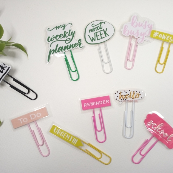 Sticker Paper Clips, Office Bookmark Paper Clips, Planner Accessory school - Picture 2 of 4